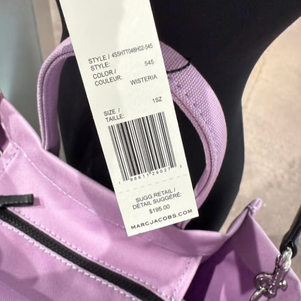 NWT！NEW！Marc Jacobs Standard Supply Canvas Tote -Medium Purple Wisteria Women - Picture 6 of 7